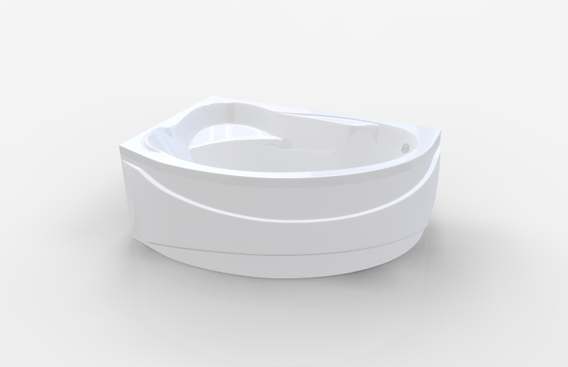 Акриловая ванна 1Marka Catania 160х110 L (комплект) в 3D