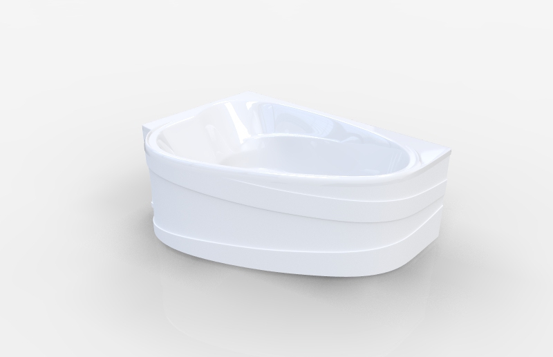 Акриловая ванна MarkaOne Love 185х135 R (комплект) в 3D