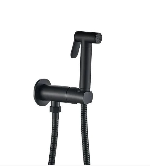 Гигиенический душ со смесителем Agata AL-877-05 с прогрессивным картриджем скрытый монтаж черный матовый