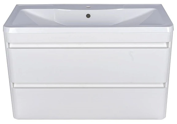 Тумба с раковиной Style Line Атлантика 100 подвесная антискрейч белая матовая