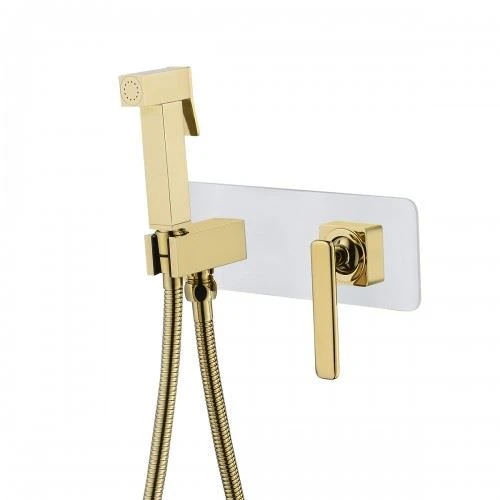 Гигиенический душ со смесителем Lemark Mista LM6419WG скрытый монтаж белый/глянцевое золото