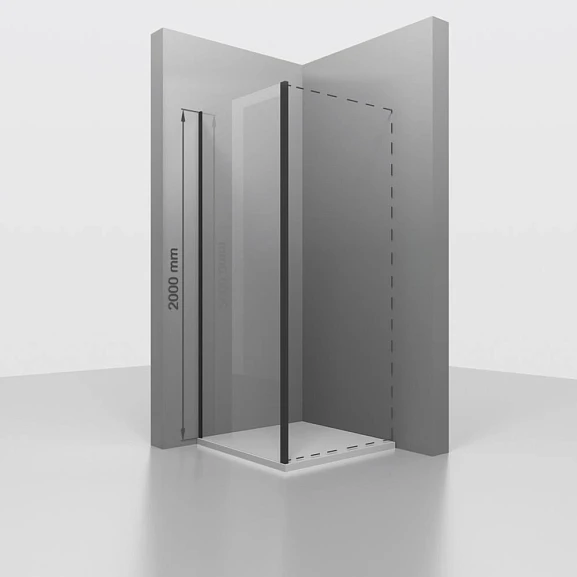 Душевая боковая стенка RGW Z-050-3B 80*200 профиль черный