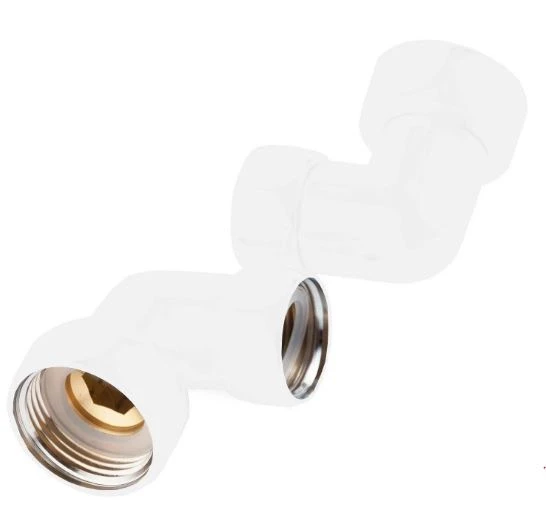 Угловое соединение Deroh 3/4"х1/2" г/ш белый матовый (пара)