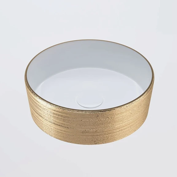 Накладная раковина Grossman Color GR-5010GW 35,5*35,5 золото/белая