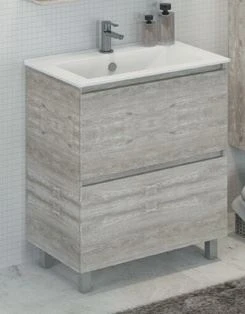 Тумба с раковиной Comforty Верона 75 дуб белый (раковина Comforty 75Е)