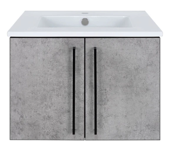 Тумба с раковиной Misty Brevita Rock 60 светло-серая