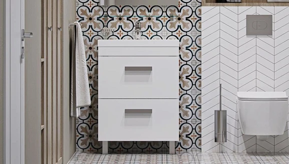 Тумба под раковину Velvex Orlando 60 белая матовая напольная