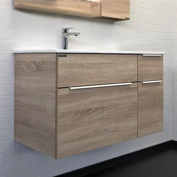 Тумба с раковиной Comforty Варна 90 дуб сонома (раковина Comforty 9090EL)