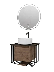 Комплект мебели Grossman Винтаж 70 дуб веллингтон/металл черный (раковина GR-3021)