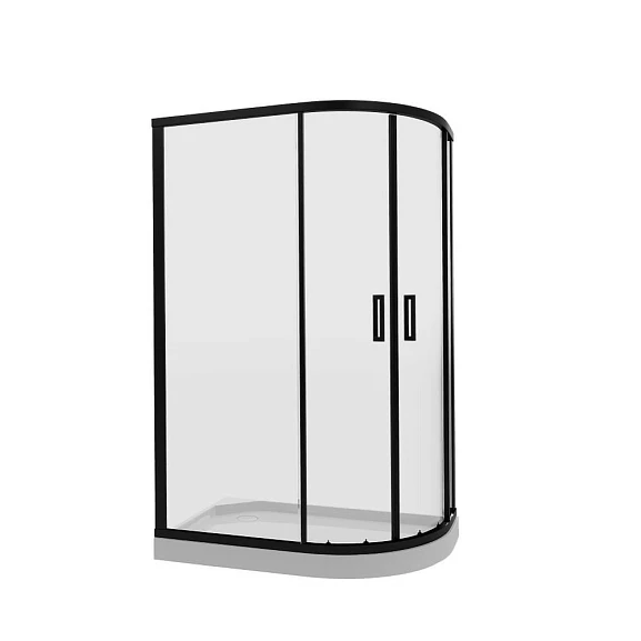 Душевое ограждение Niagara Nova NG-6821-08 BLACK 120*80*195 L/R полукруг, двери раздвижные, без поддона