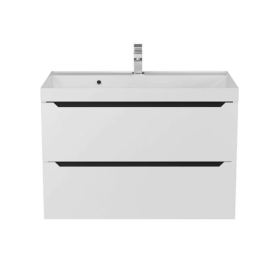 Тумба с раковиной Uperwood Tanos 80 белая/графит, подвесная