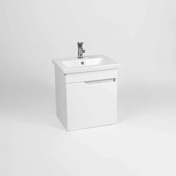 Тумба с раковиной Viant Куба 50 белый глянец VKUB50CO-T1STP (раковина Como 50)