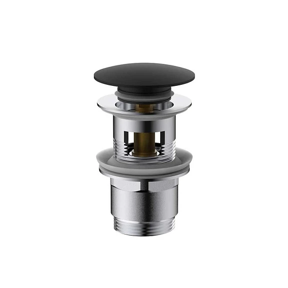 Донный клапан Vincea DPU-1B01MB клик-клак с переливом черный