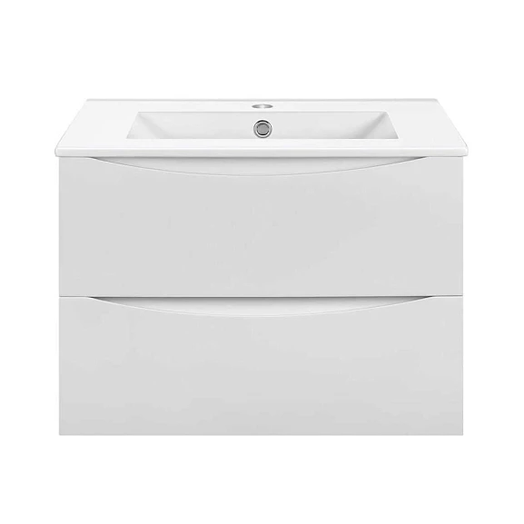 Тумба с раковиной Vincea Mia Slim 60 белый глянец