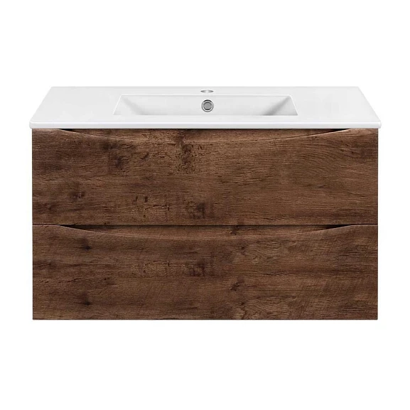 Тумба с раковиной Vincea Mia Slim 90 темный дуб