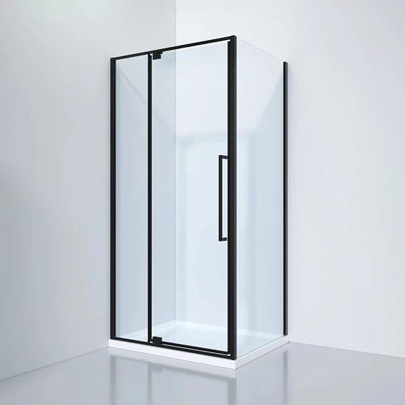 Душевой уголок Black & White Stellar Wind S812 BC 90*90*195 профиль черный матовый без поддона