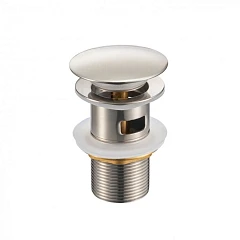 Донный клапан Milacio Ultra MCU.050.SS с переливом Click-clack нержавеющая сталь