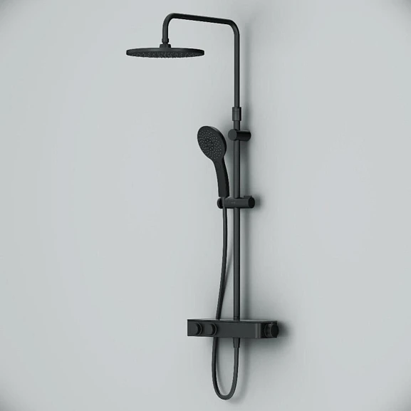 Душевая стойка AM.PM Inspire 2.0 F0750A422 с термостатом черная матовая