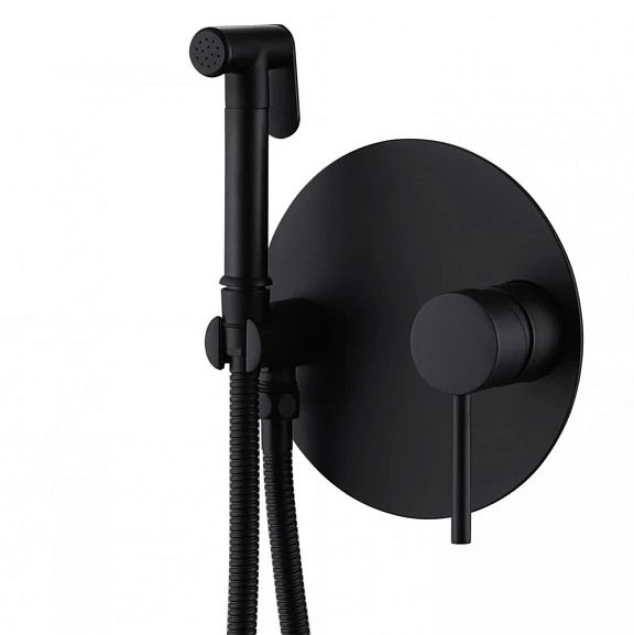 Гигиенический душ со смесителем ABBER Emotion AF8826B скрытый монтаж черный матовый