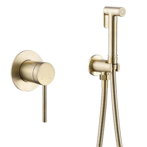 Гигиенический душ со смесителем ABBER Emotion AF8825G скрытый монтаж матовое золото