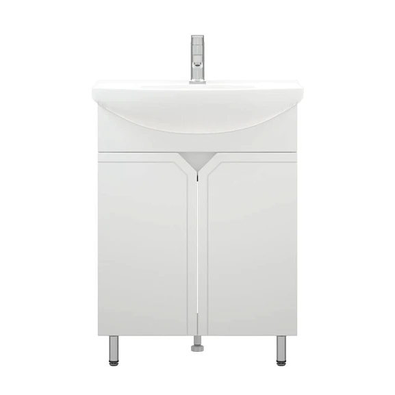 Тумба с раковиной Corozo Сириус 65 белый глянец