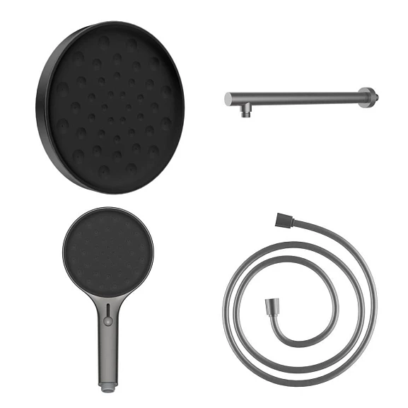 Душевой комплект Vincea Inspire VSHH-3I2AHGM без смесителя скрытый монтаж вороненая сталь