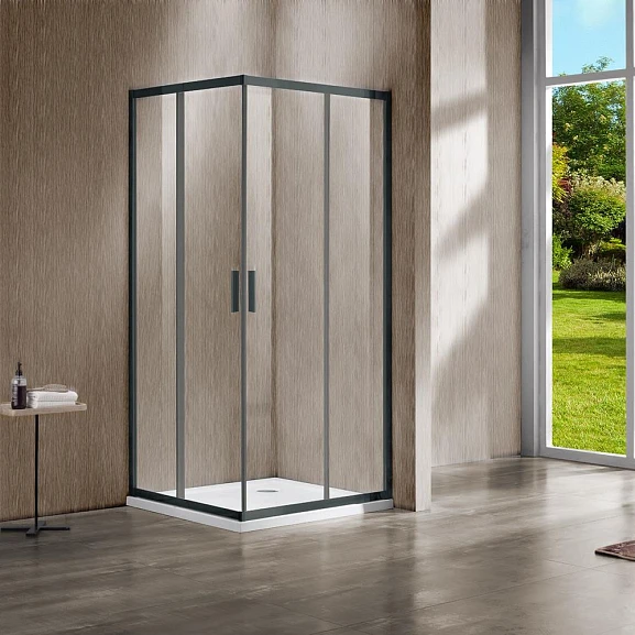 Душевой уголок Vincea Garda 120*110*190 профиль вороненая сталь без поддона