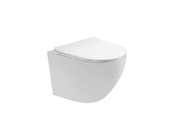 Подвесной унитаз Aquatek Европа AQ1900T-00 36*49 смыв Tornado, безободковый с крышкой-сиденьем микролифт Slim