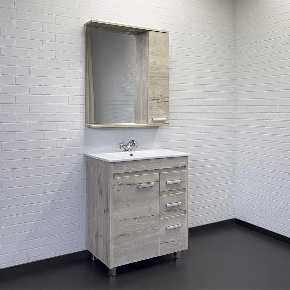 Комплект мебели Comforty Марио 75 дуб дымчатый (раковина Quadro 75)