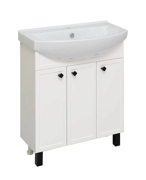 Тумба под раковину Runo Римини 75 белая матовая