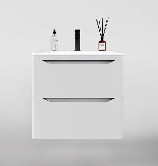 Тумба под раковину Style Line Марелла Люкс 60 подвесная белая матовая