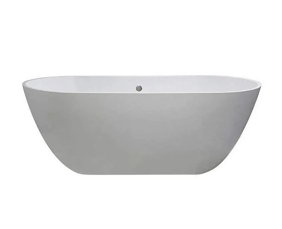 Ванна из искусственного камня Toni Arti Biella 170х80 белая матовая с отверстием перелива (комплект)