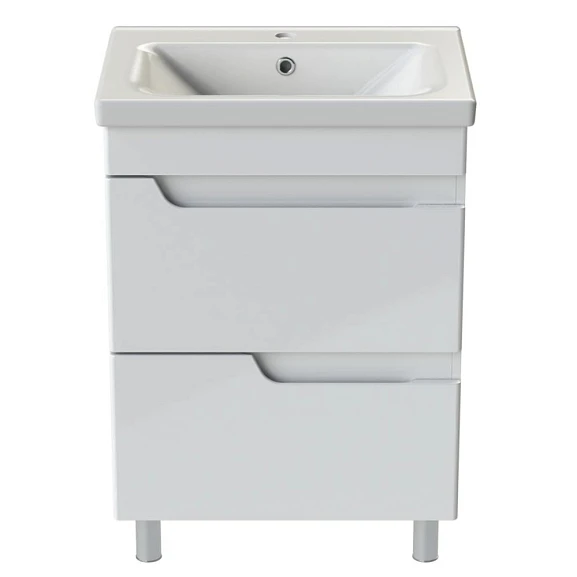 Тумба с раковиной Orange Topline Milano TM60-02+RA 60 напольная белый глянец