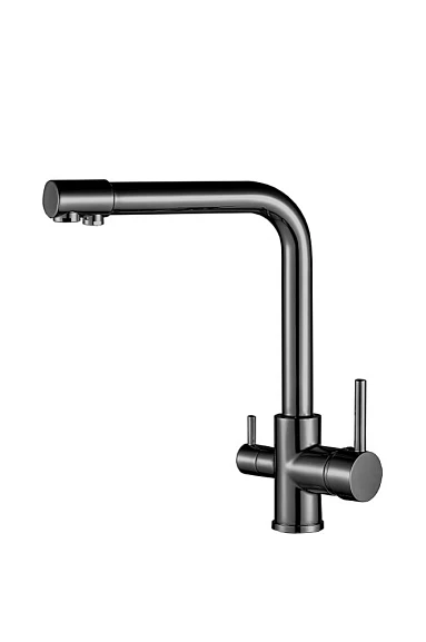 Смеситель Boch Mann Laura GR для кухни, серый из нержавеющей стали с краном под фильтр
