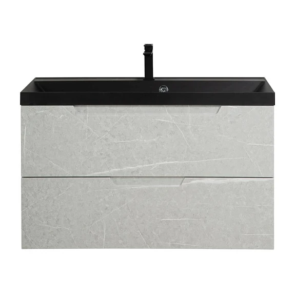 Тумба с раковиной BelBagno Vittoria 80 Toros Bianco (с черной раковиной)