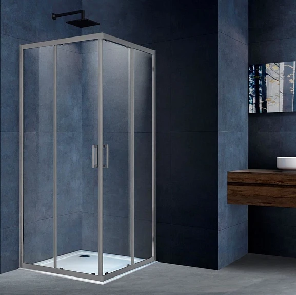 Душевой уголок Vincea Alpha VSS 90*90*190 профиль вороненая сталь без поддона