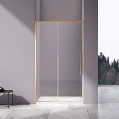 Душевая дверь в нишу Vincea Slim-N 110*195 профиль брашированное золото L/R без поддона Душевая дверь в нишу Vincea Slim-N 110*195 профиль брашированное золото L/R без поддона