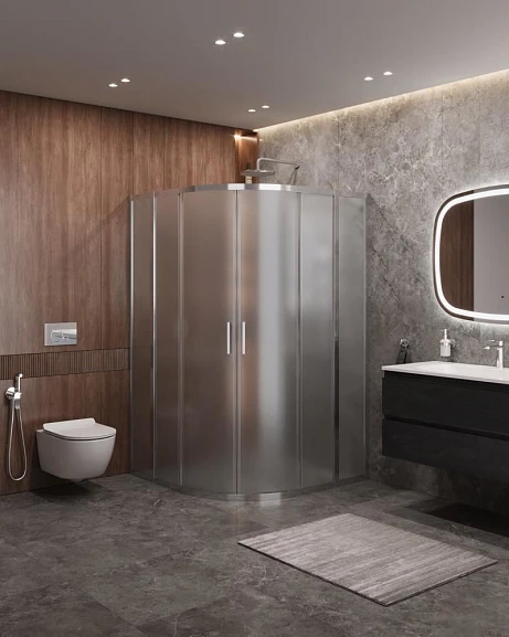 Душевой уголок Cezares Molveno MOLVENO-R-22-100+30-P-Cr 130*130*195 стекло рифленое без поддона