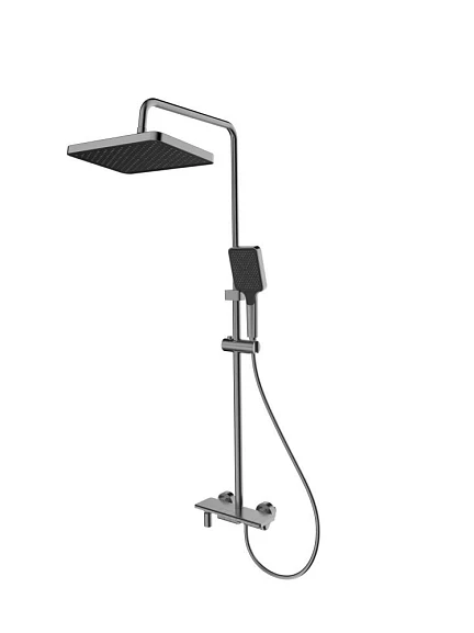 Душевая стойка Splenka для ванны и душа с изливом и полкой графит