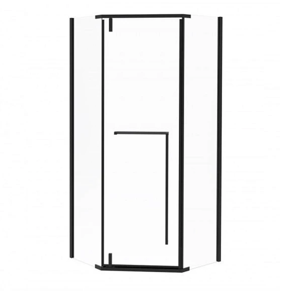 Душевой уголок Esbano Surf ESS-90PR-B 90*90*195 пятиугольный профиль черный матовый L/R без поддона