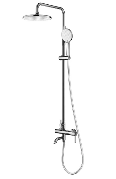 Душевая система Splenka для ванны с изливом сатин, ручка сбоку