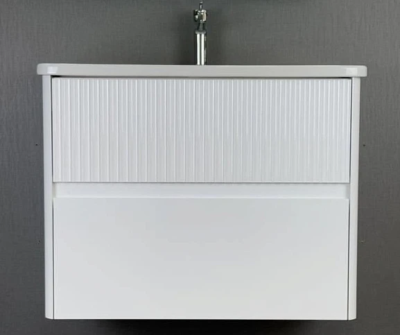 Тумба под раковину Alavann Wave 80 белый глянец