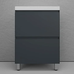 Тумба с раковиной Style Line Манхэттен 60 напольная графит