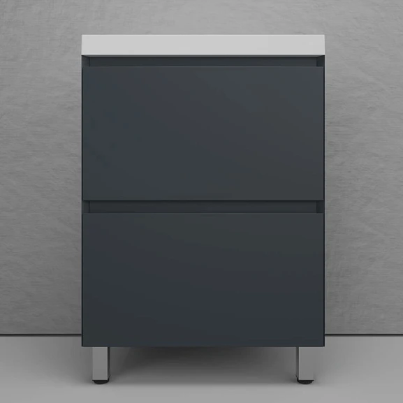 Тумба с раковиной Style Line Манхэттен 60 напольная графит