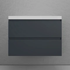 Тумба с раковиной Style Line Манхэттен 80 подвесная графит