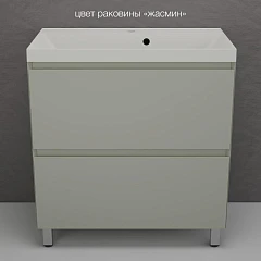 Тумба с раковиной Style Line Манхэттен 80 напольная олива (раковина Asti 80*45 жасмин)