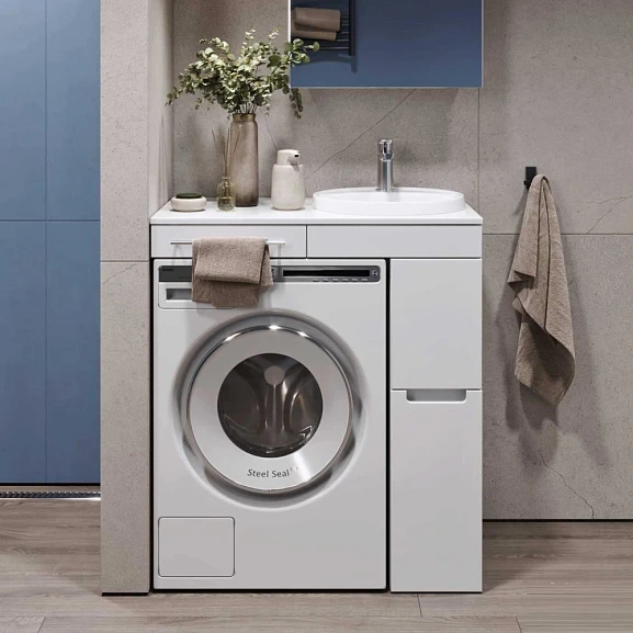 Тумба с раковиной Alavann Cosmetic 90 белый глянец L/R