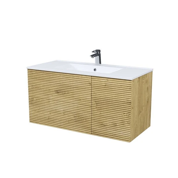 Тумба с раковиной Iddis Bild 100 светлый дуб