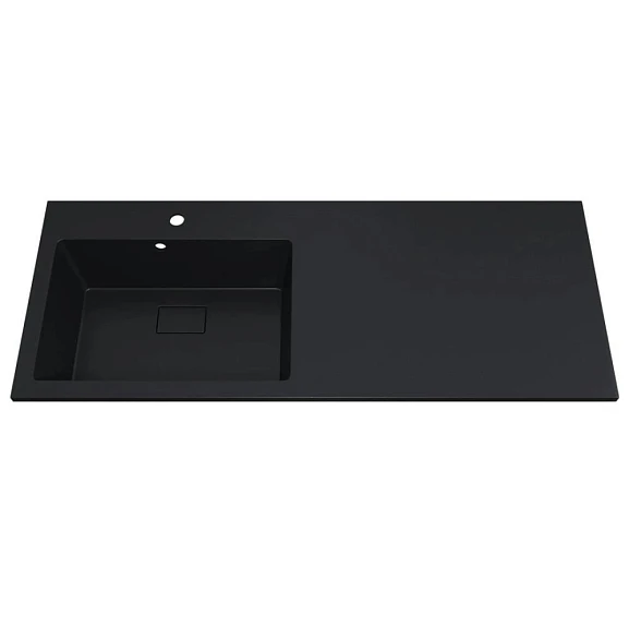 Полувстраиваемая раковина Uperwood Cosmos Quartz 120*48 L для установки над стиральной машиной, уголь