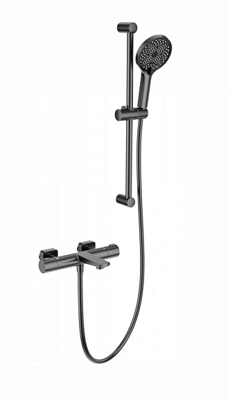 Смеситель для ванны с душевым гарнитуром и термостатом WONZON & WOGHAND, Темный графит (WW-C2021-A-BGG)